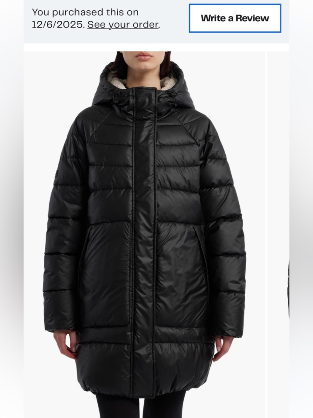NWOT Hunter Water Repellent Faux Shearling Lined Hooded Puffer Jacket XL